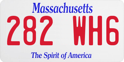 MA license plate 282WH6