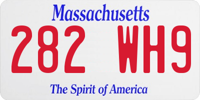 MA license plate 282WH9