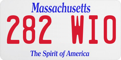MA license plate 282WI0