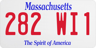 MA license plate 282WI1
