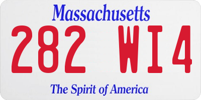 MA license plate 282WI4