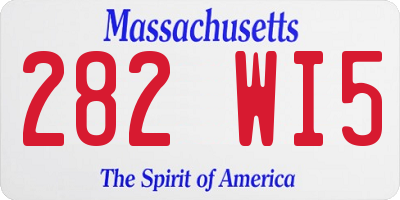 MA license plate 282WI5