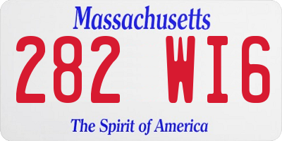 MA license plate 282WI6