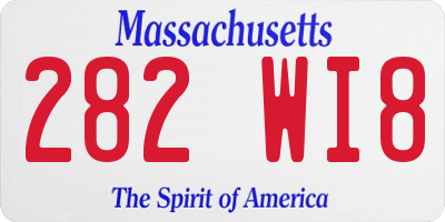 MA license plate 282WI8