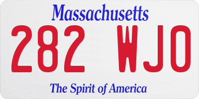 MA license plate 282WJ0
