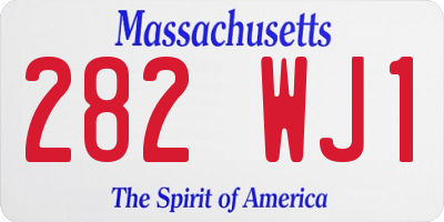 MA license plate 282WJ1