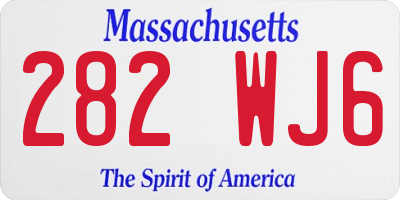 MA license plate 282WJ6