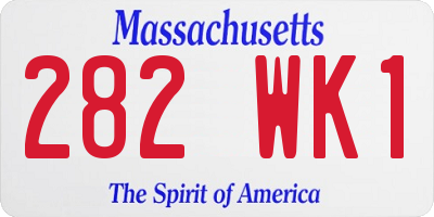 MA license plate 282WK1