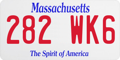 MA license plate 282WK6