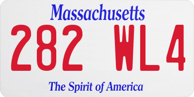 MA license plate 282WL4