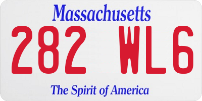 MA license plate 282WL6