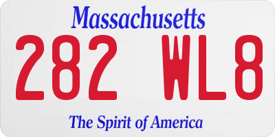 MA license plate 282WL8