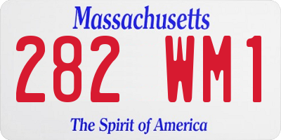 MA license plate 282WM1