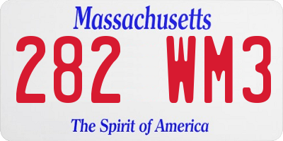 MA license plate 282WM3