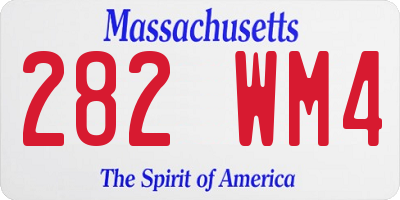 MA license plate 282WM4