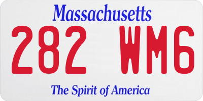 MA license plate 282WM6