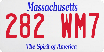 MA license plate 282WM7