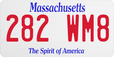 MA license plate 282WM8