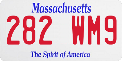 MA license plate 282WM9