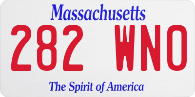 MA license plate 282WN0