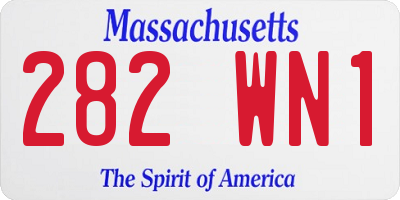 MA license plate 282WN1