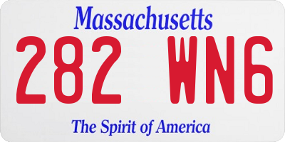 MA license plate 282WN6