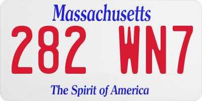MA license plate 282WN7