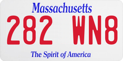 MA license plate 282WN8