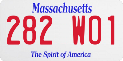 MA license plate 282WO1