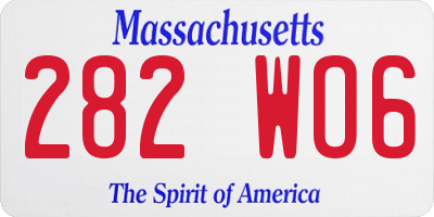 MA license plate 282WO6