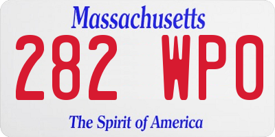 MA license plate 282WP0