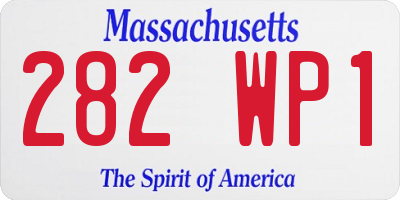 MA license plate 282WP1