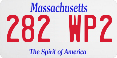 MA license plate 282WP2