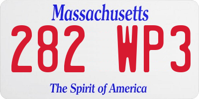 MA license plate 282WP3