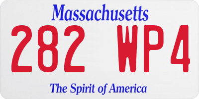 MA license plate 282WP4