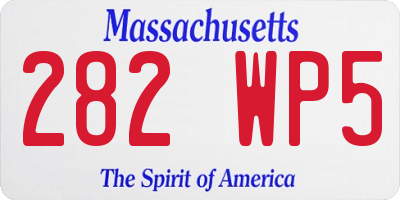 MA license plate 282WP5