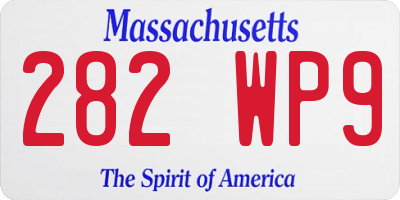 MA license plate 282WP9