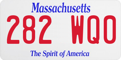 MA license plate 282WQ0