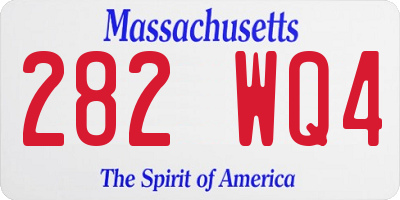 MA license plate 282WQ4