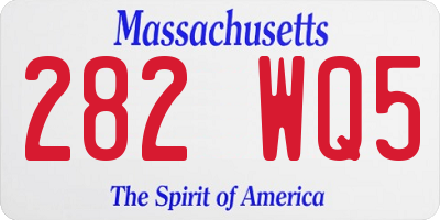 MA license plate 282WQ5