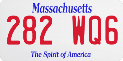 MA license plate 282WQ6