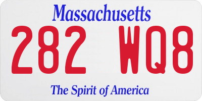 MA license plate 282WQ8