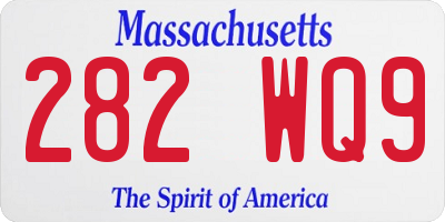 MA license plate 282WQ9