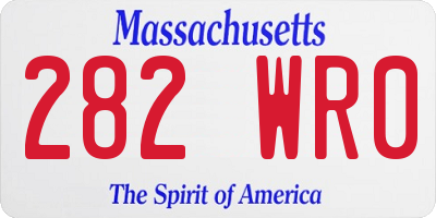 MA license plate 282WR0