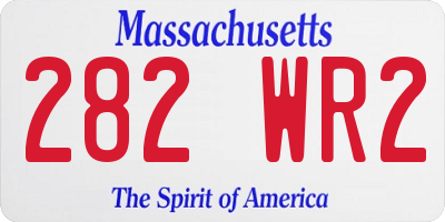 MA license plate 282WR2