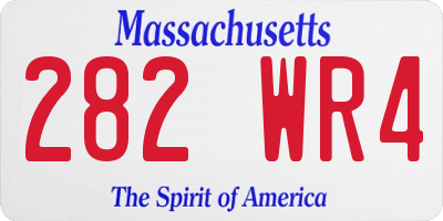 MA license plate 282WR4