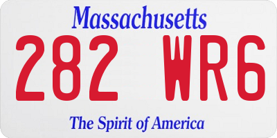 MA license plate 282WR6