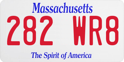 MA license plate 282WR8