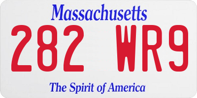MA license plate 282WR9
