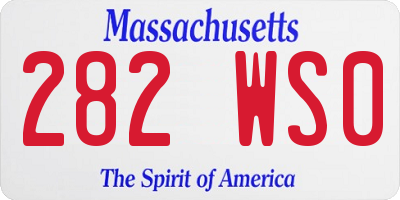 MA license plate 282WS0